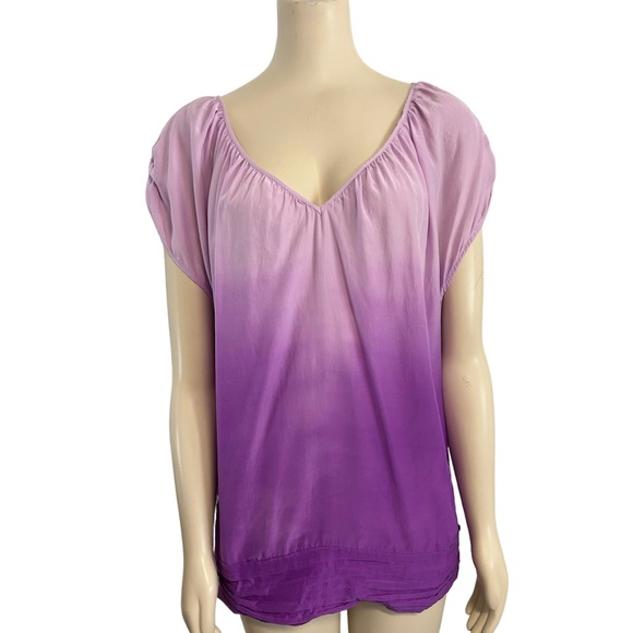 Arden B Purple Ombre‎ 100% Silk Top Womens Medium. - Picture 1 of 7